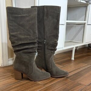 Olive/gray Suede Women's Boots